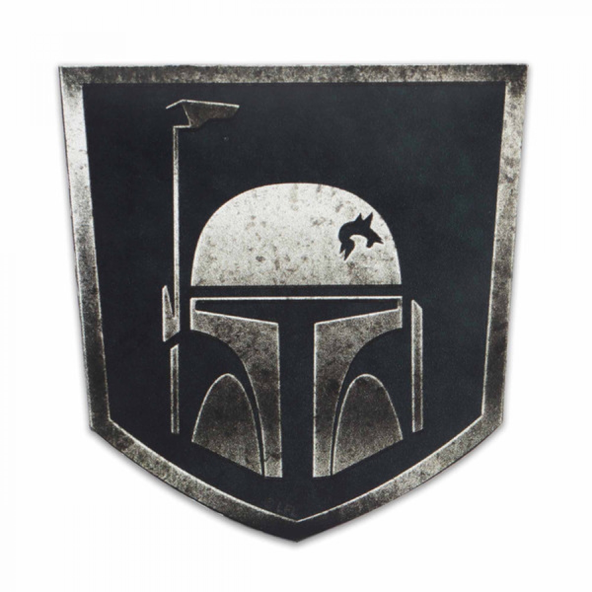 Boba Fett Rustic Die Cut Vinyl Magnet, Blue & Silver