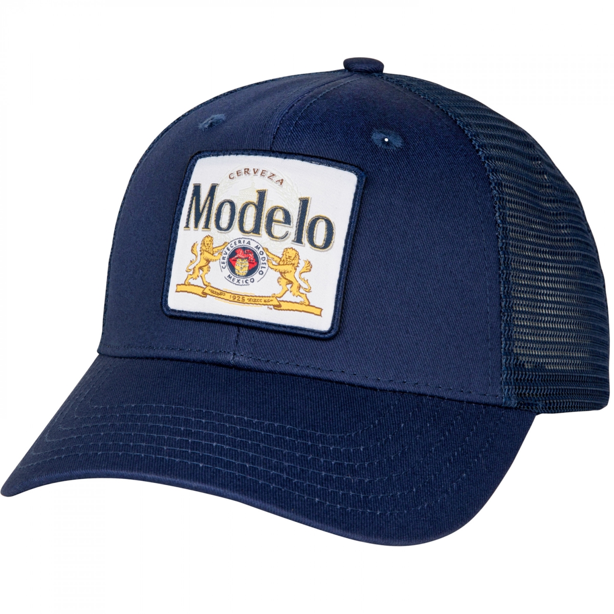 870314  Logo Patch Adjustable Trucker Hat, Navy Blue