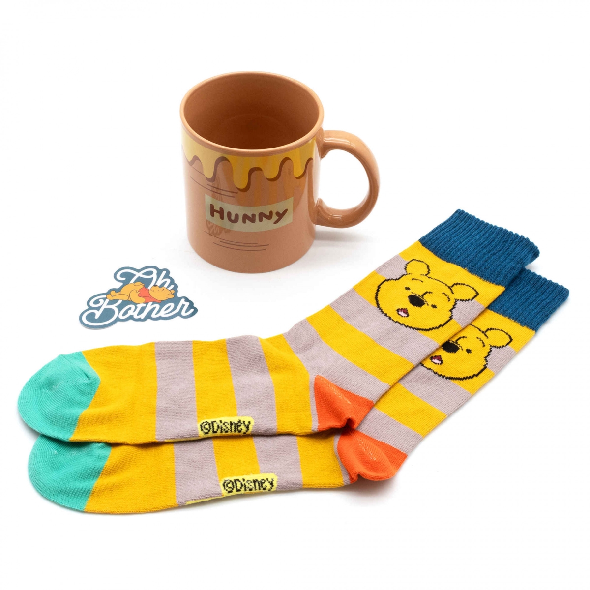 Picture of Winnie the Pooh 866384 Winnie the Pooh Sock in a Mug Gift Set with Sticker - 3 Piece