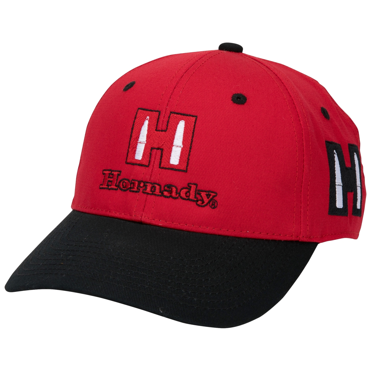Hornady Bullet Logo Adjustable Hat, Red & Black