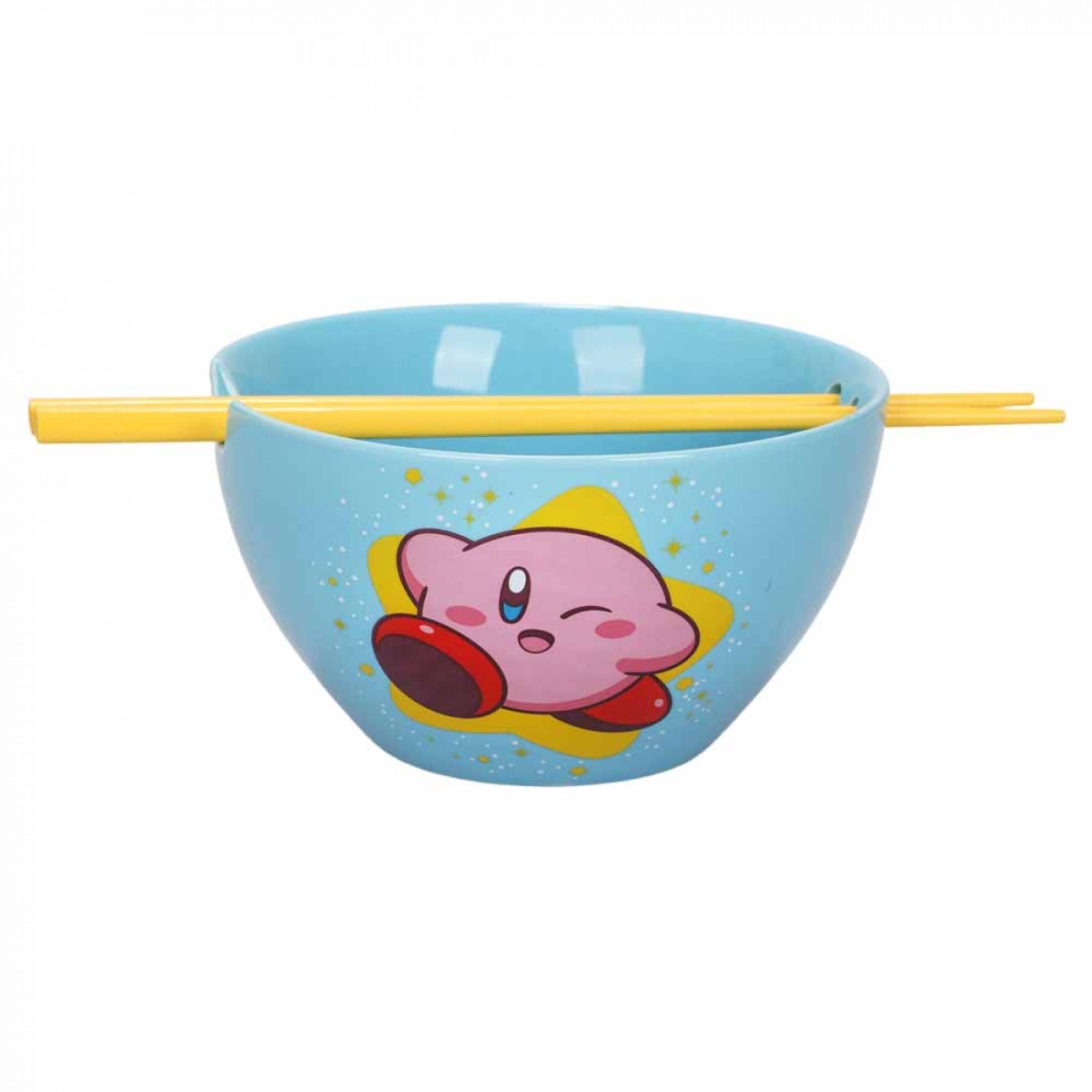 Picture of Kirby 877501 20 oz Kirby Shining Star Ceramic Ramen Bowl with Chopsticks