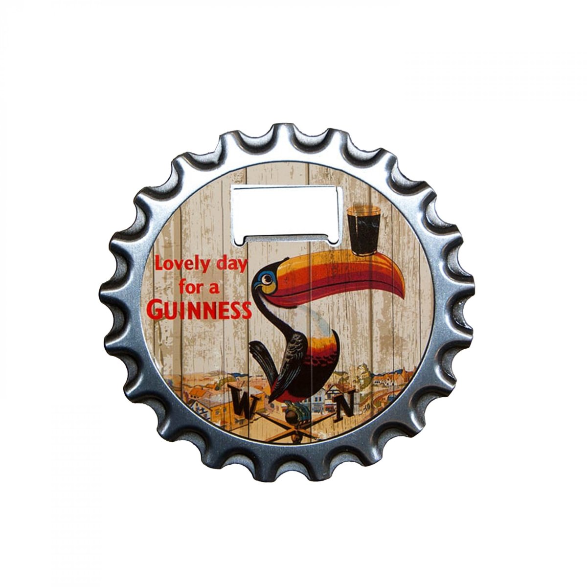 Picture of Guinness 871646 Guinness Toucan 3-in-1 Bottle Opener Magnet & Coaster - Steel