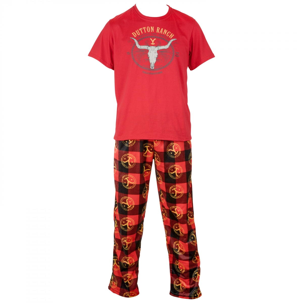 Picture of Yellowstone 866020-xlarge-40 Yellowstone Dutton Ranch Logo Sleep Set&#44; Red - Extra Large 40-42 - 3 Piece