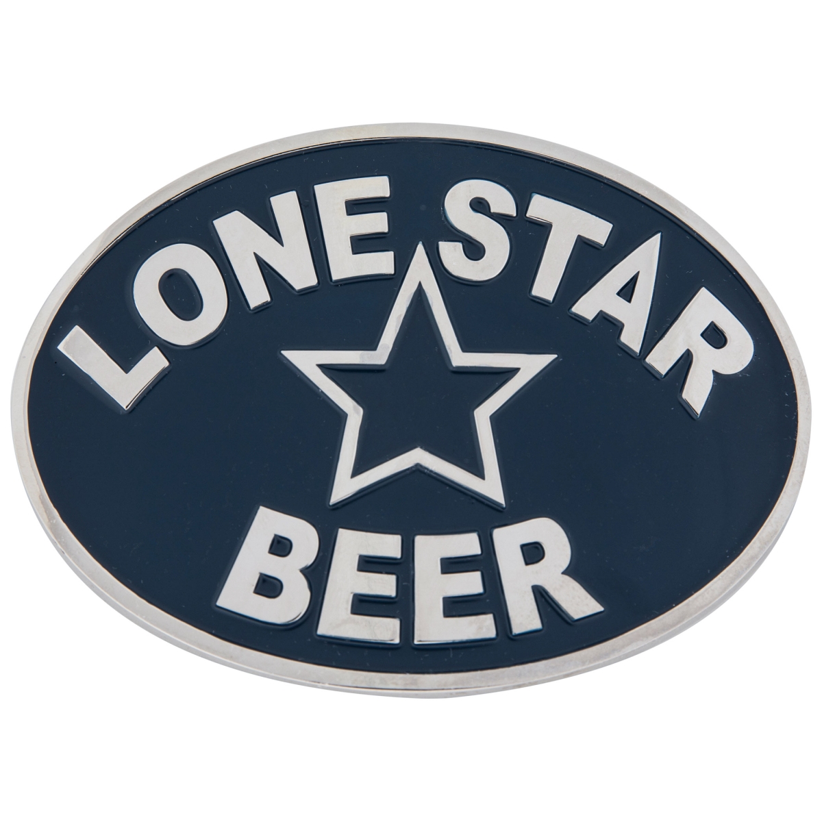 870204  Beer Oval Logo Belt Buckle, Blue