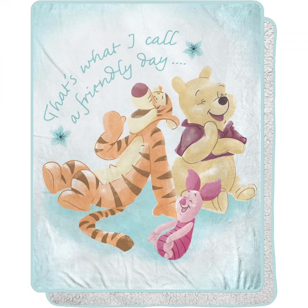 Picture of Winnie the Pooh 860824 40 x 50 in. Winnie the Pooh Friendly World Silk Touch Throw Blanket&#44; Blue