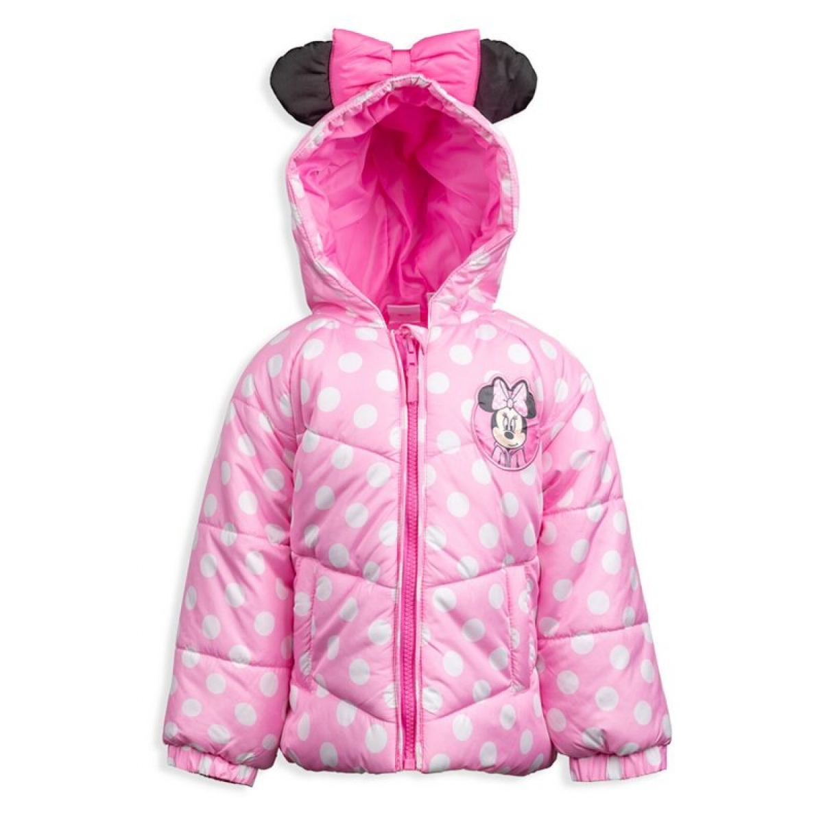 Picture of Minnie Mouse 862122-toddler2t Minnie Mouse Polka Dots Toddler Girls Jacket Coat with Ears & Bow&#44; Pink - Size 2T