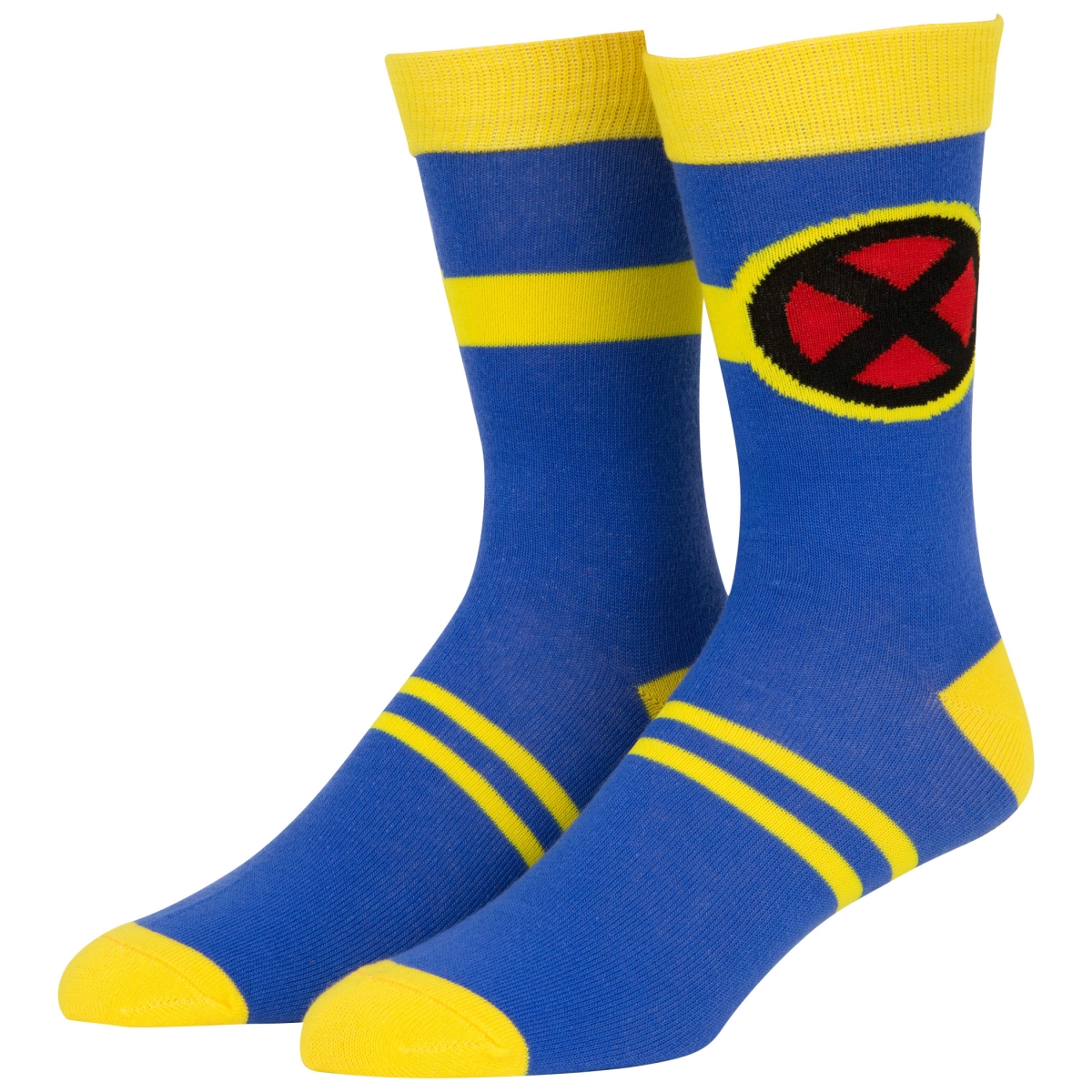 871781  Cyclops Character Armor Costume Crew Sock, Blue & Yellow
