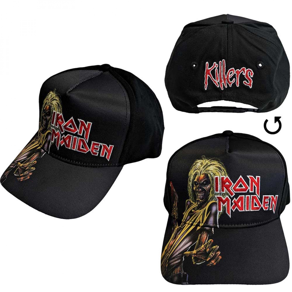 Picture of Iron Maiden 875657 Iron Maiden Killers Adjustable Snapback Hat&#44; Black