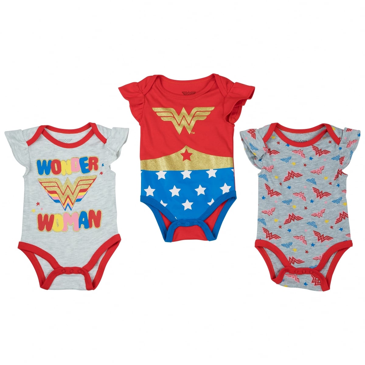 866324-6-9months  Suit & Icons Infant Bodysuit Set for 6-9 Months - Pack of 3