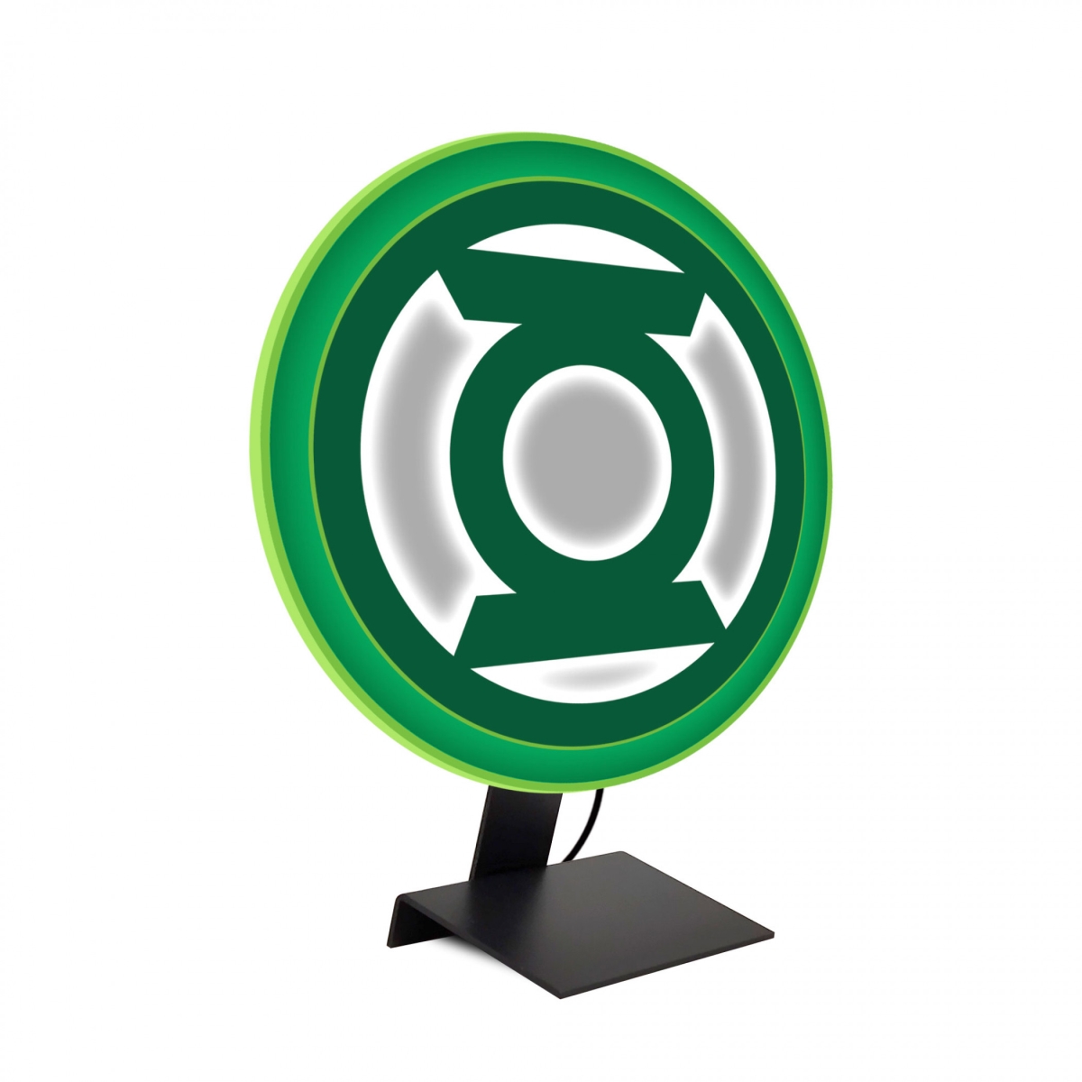 Picture of Green Lantern 875774 Green Lantern Symbol Illuminated Table Lamp or Mountable Wall Lamp&#44; Green & White