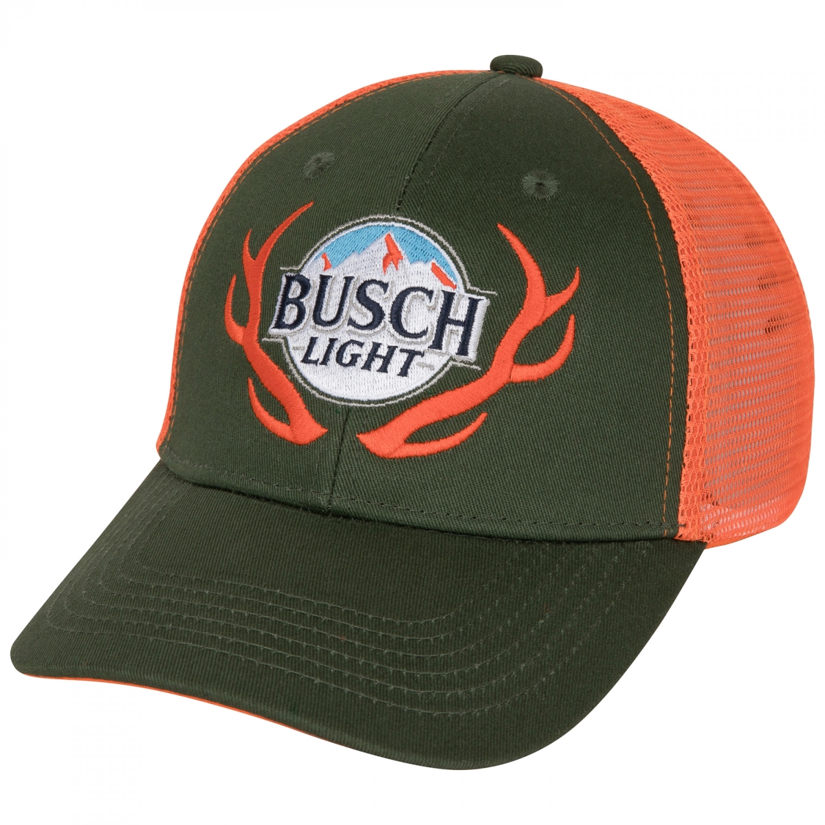 Light Antlers Green Colorway Snapback Cap, Green & Orange