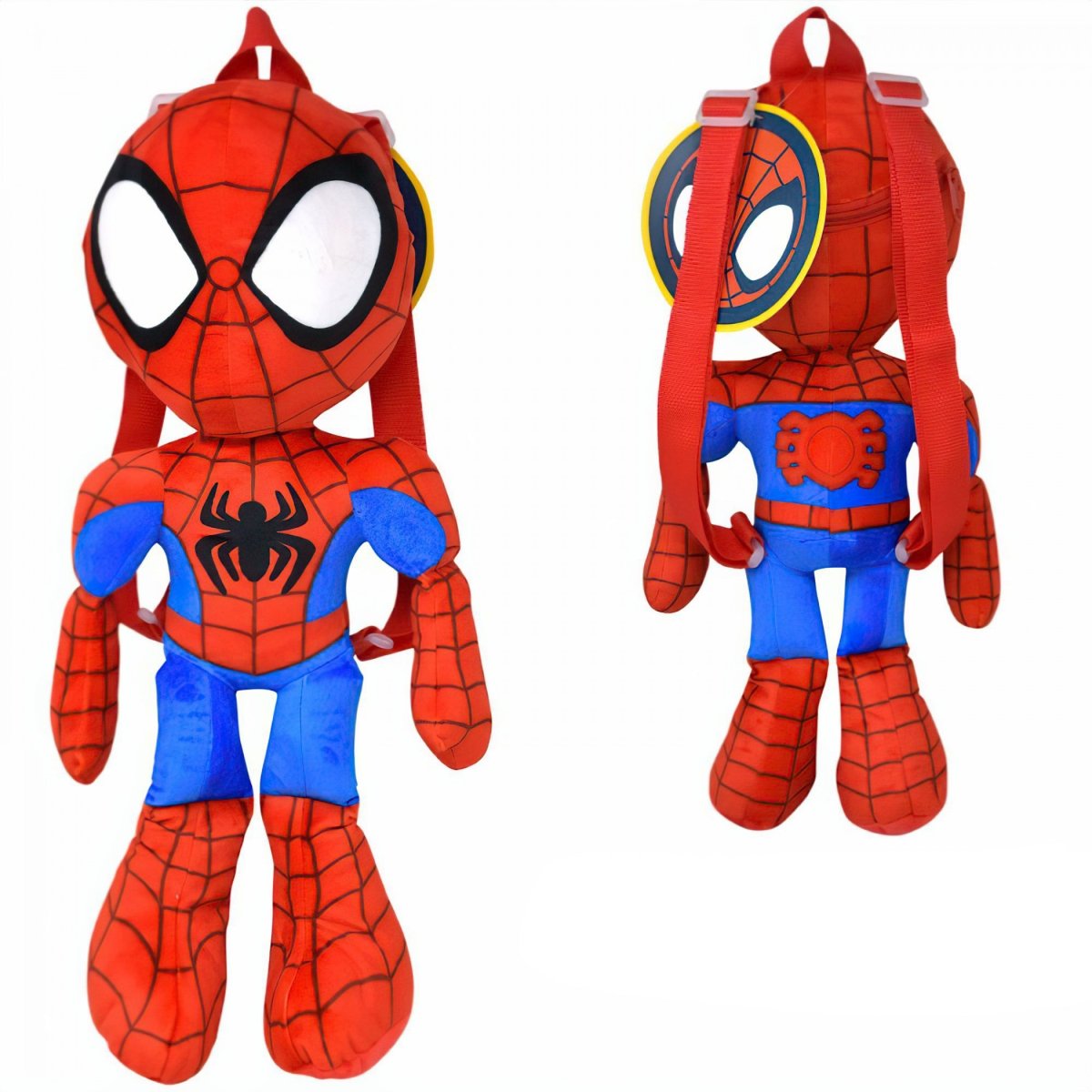 877317 18 in. Spidey & His Amazing Friend Plush Backpack, Red -  Spider-Man