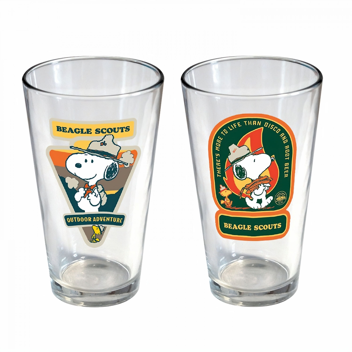 Picture of Peanuts 875261 16 oz Beagle Scouts Decals Pint Glass, Clear - Pack of 2