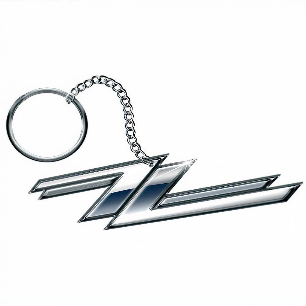 880470 Chrome Rock N Roll Music Keychain, Silver