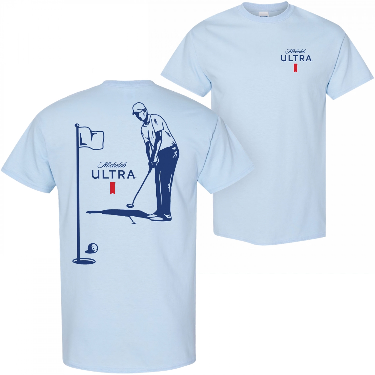 Ultra Golfing Colorway Front & Back Print T-Shirt for Men, Blue - Small