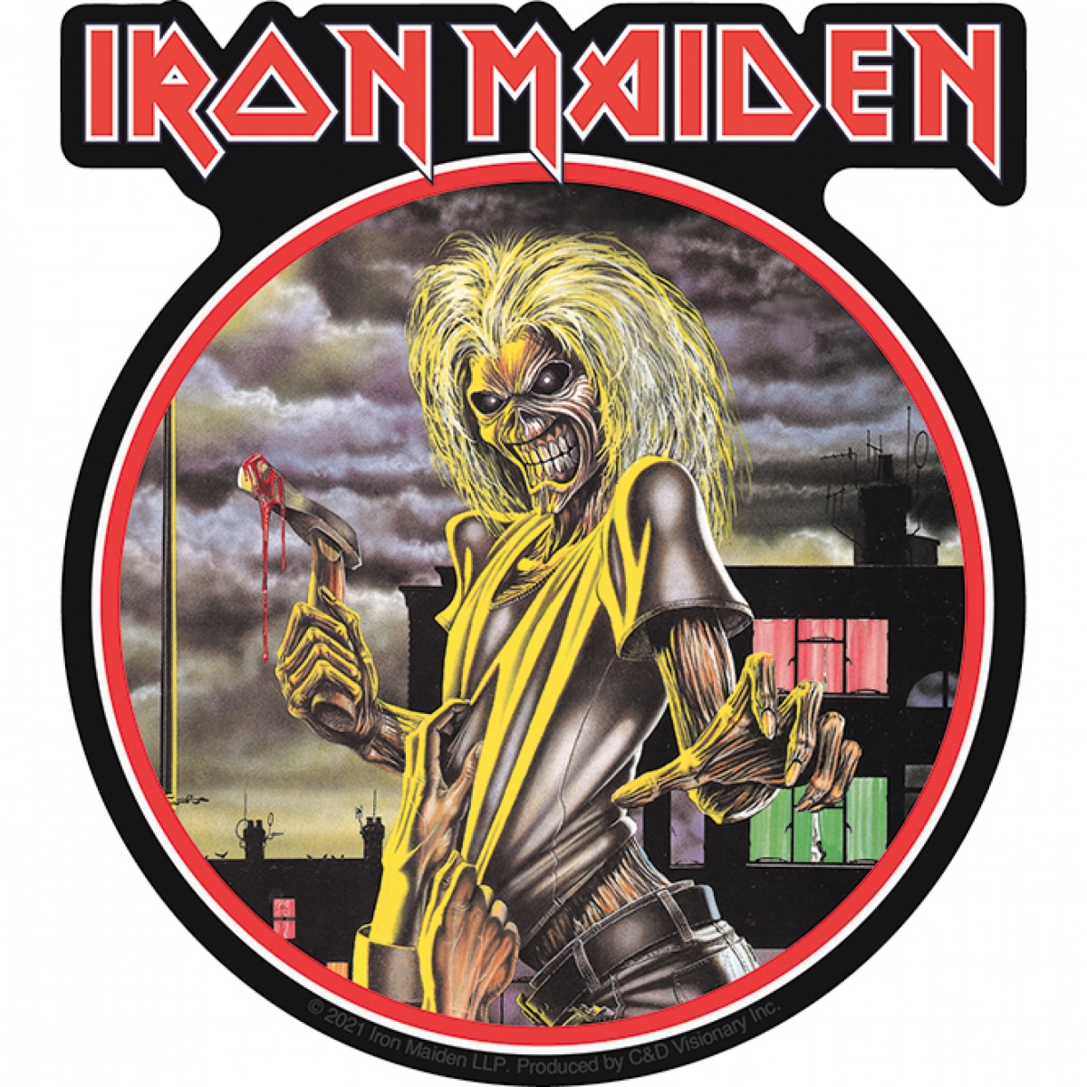 882312 4 x 4.5 in. Visionary  Eddie Sticker, Black & Red