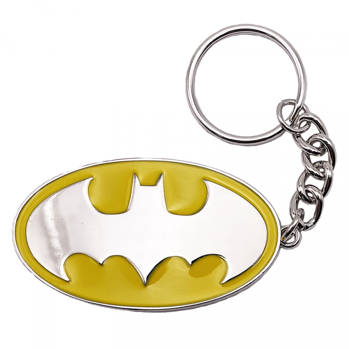 Logo Metal & Enamel Keychain, Yellow & Silver