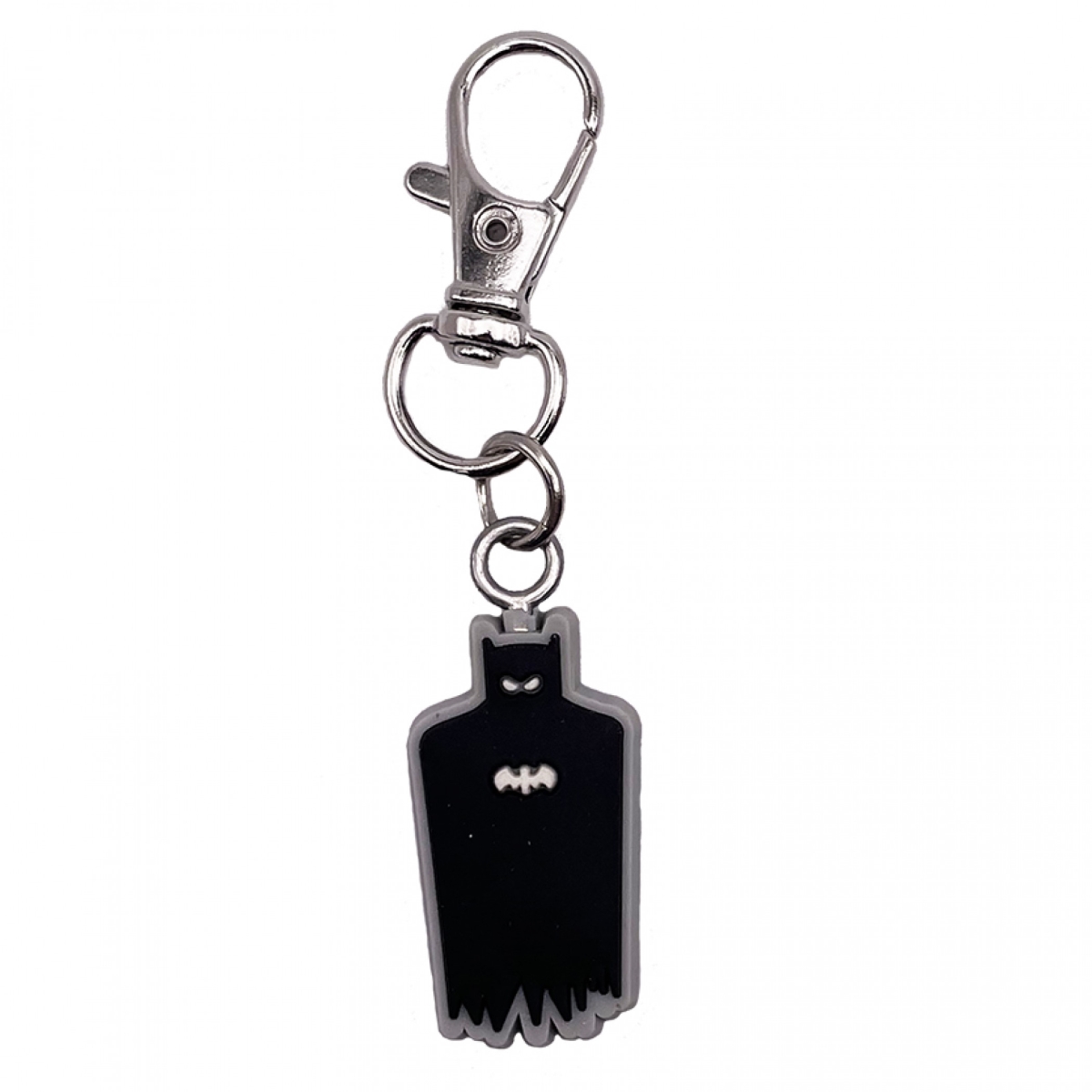 Silhouette Rubber Keychain, Silver, Black & Grey
