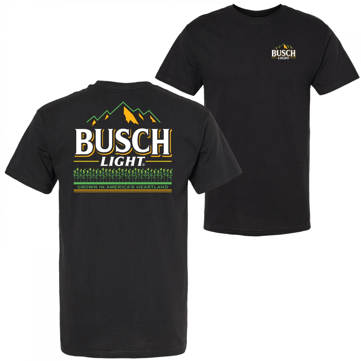881673-medium Light Corn Field White Text Front & Back T-Shirt - Medium