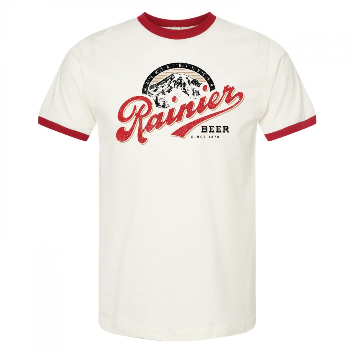 882268-2xlarge Beer Mountain Fresh White Ringer T-Shirt - 2XL