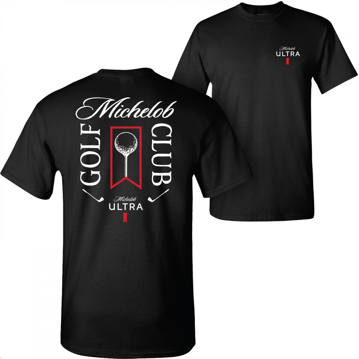 882428-medium Ultra Golf Club Black Colorway Front & Back Print T-Shirt - Medium