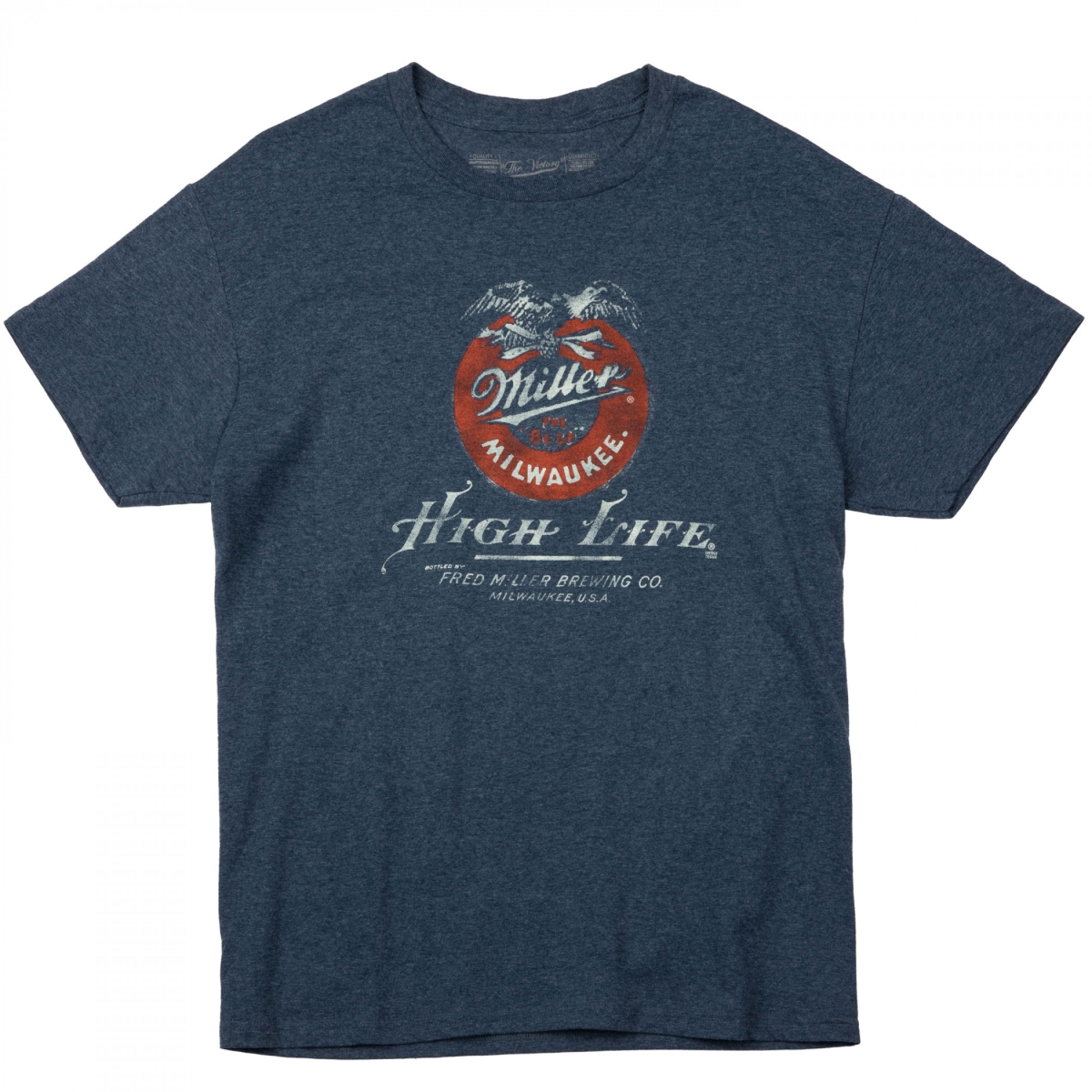 880108-3xlarge Fred Miller Brewing Co. Distressed Logo T-Shirt - 3XL -  Miller High Life