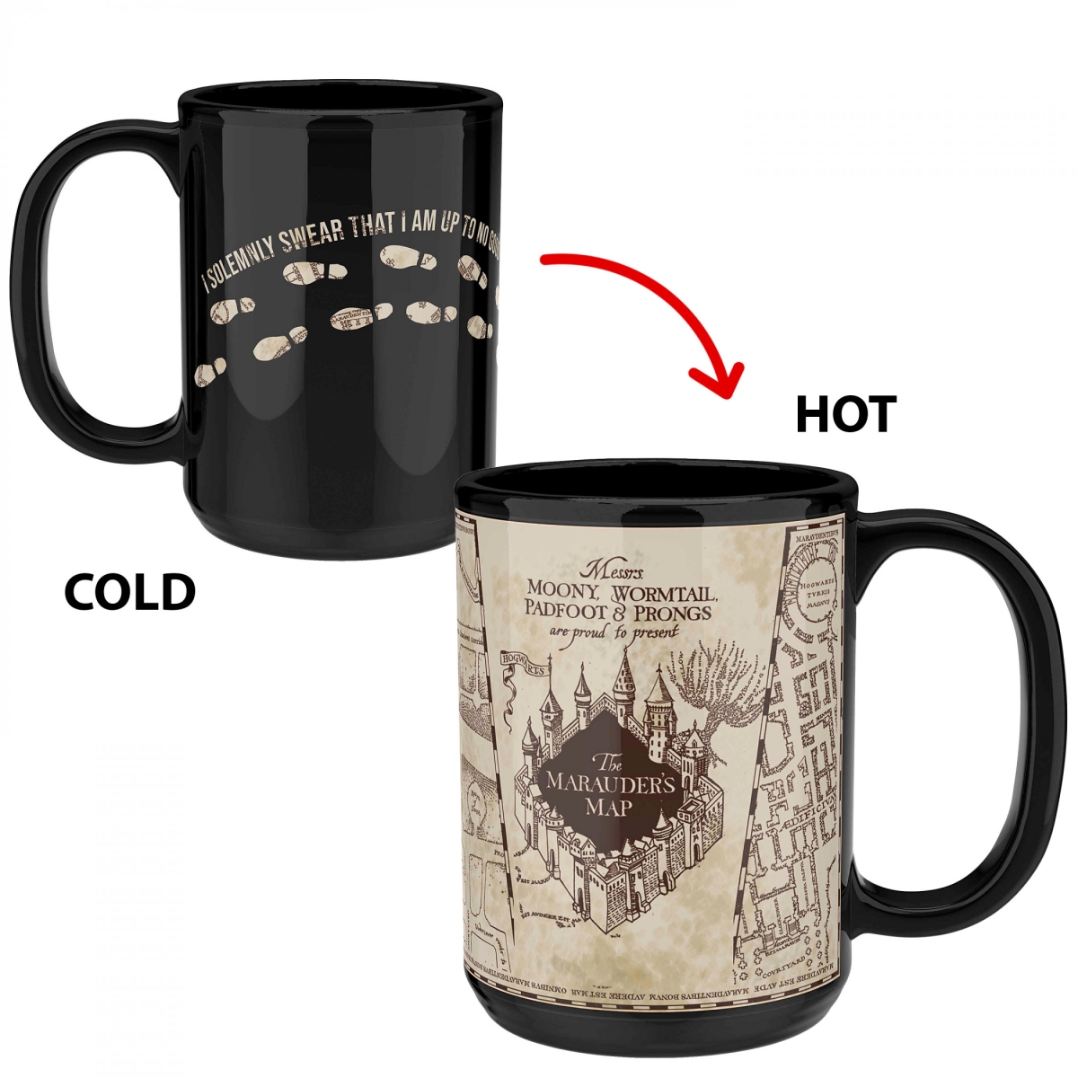 Picture of Harry Potter 875728 15 oz Marauders Map Heat Change Mug