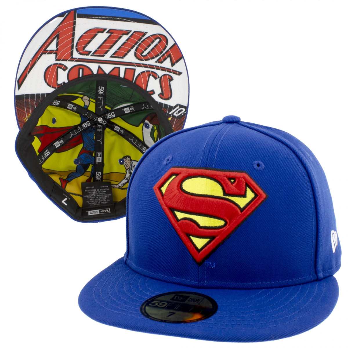 872207-71-4fitte Action Comics No.1 Underside Print Era 59 Fifty Fitted Hat - 7.25 Fitted