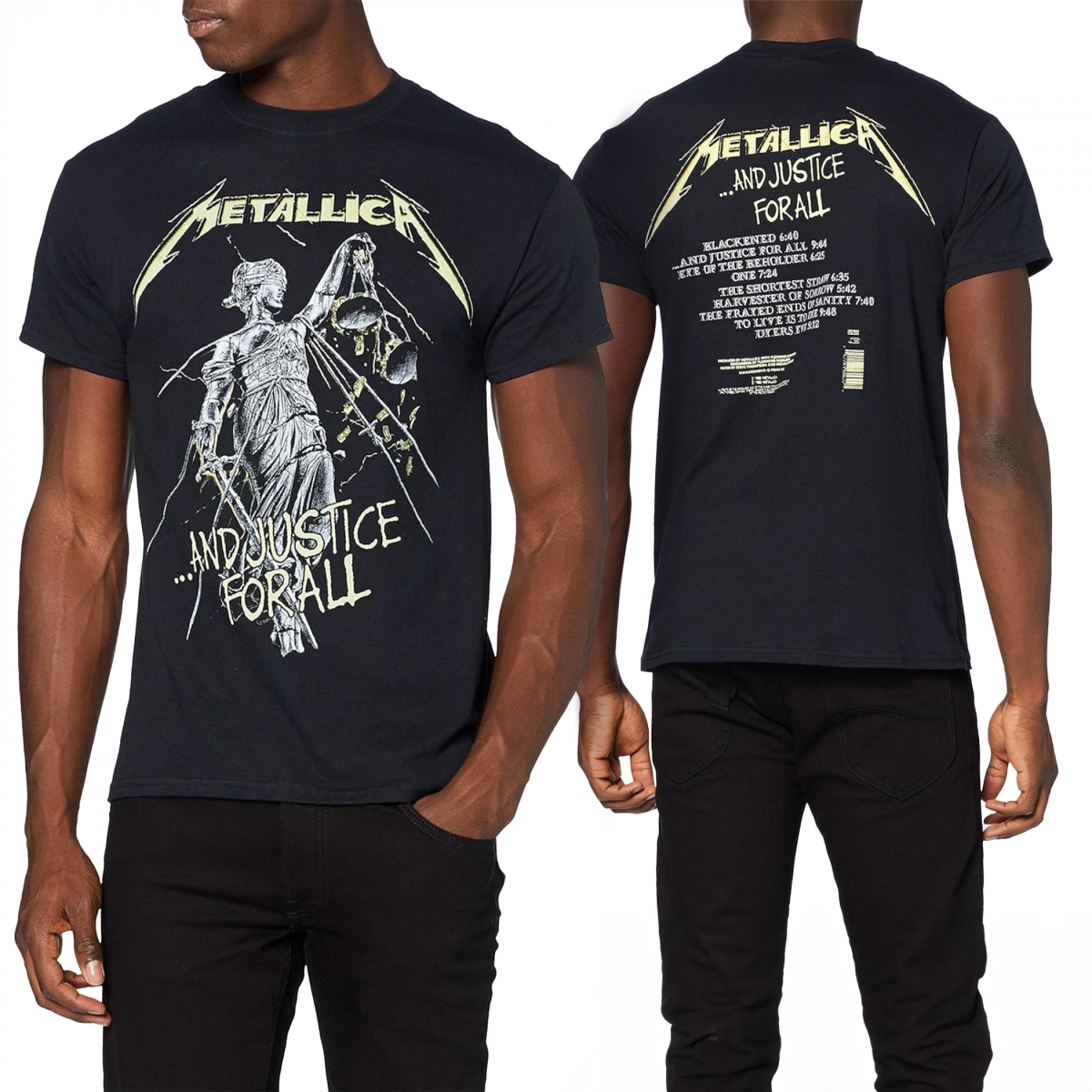 884384-large Justice for All Track List Front & Back Print T-Shirt - Large