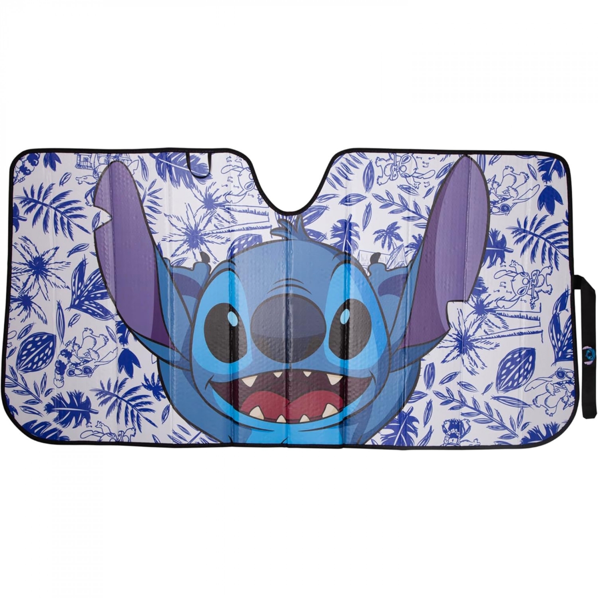 887476 Blue Florals Accordion Car Sunshade