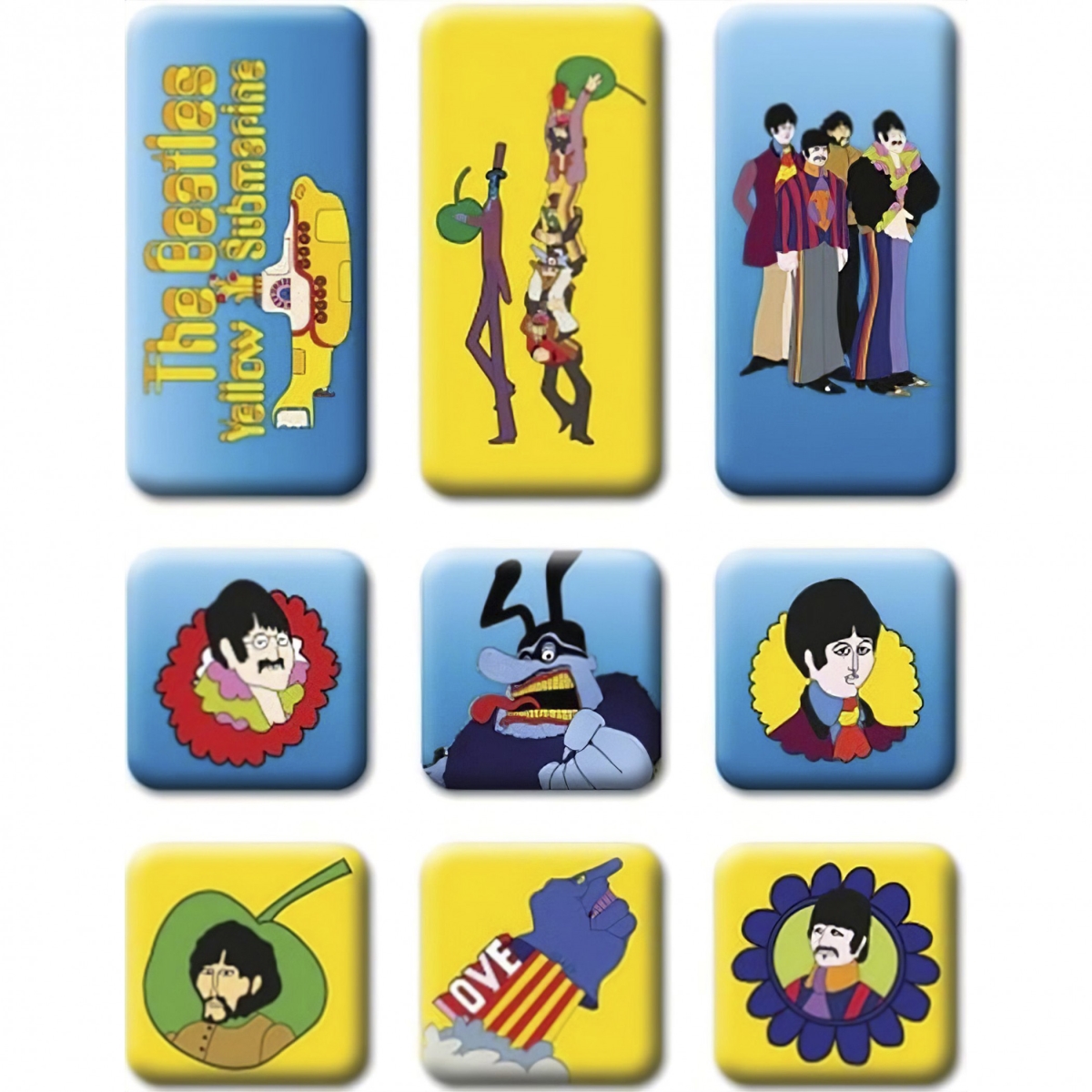 Picture of Beatles 884503 Yellow Submarine Magnet Set - 9 Piece