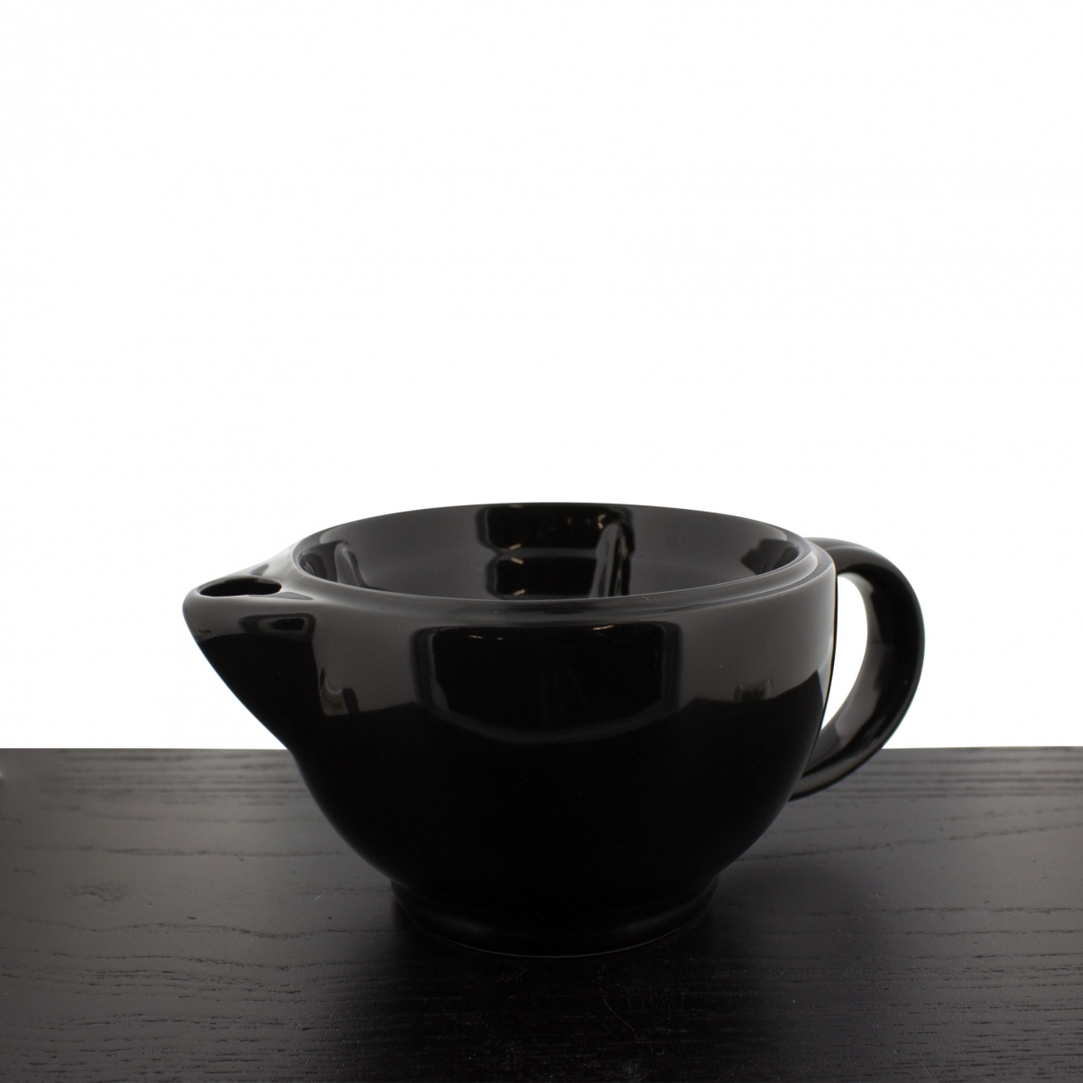 Hand Thrown Shaving Scuttle - Black - 4.5in. Diameter - Ergonomic Design