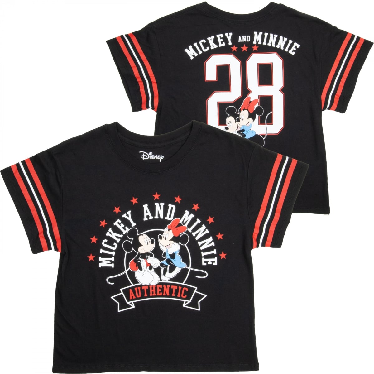 883046-medium Mickey & Minnie Mouse Authentic 1928 Juniors Hockey Shirt, Black - Medium