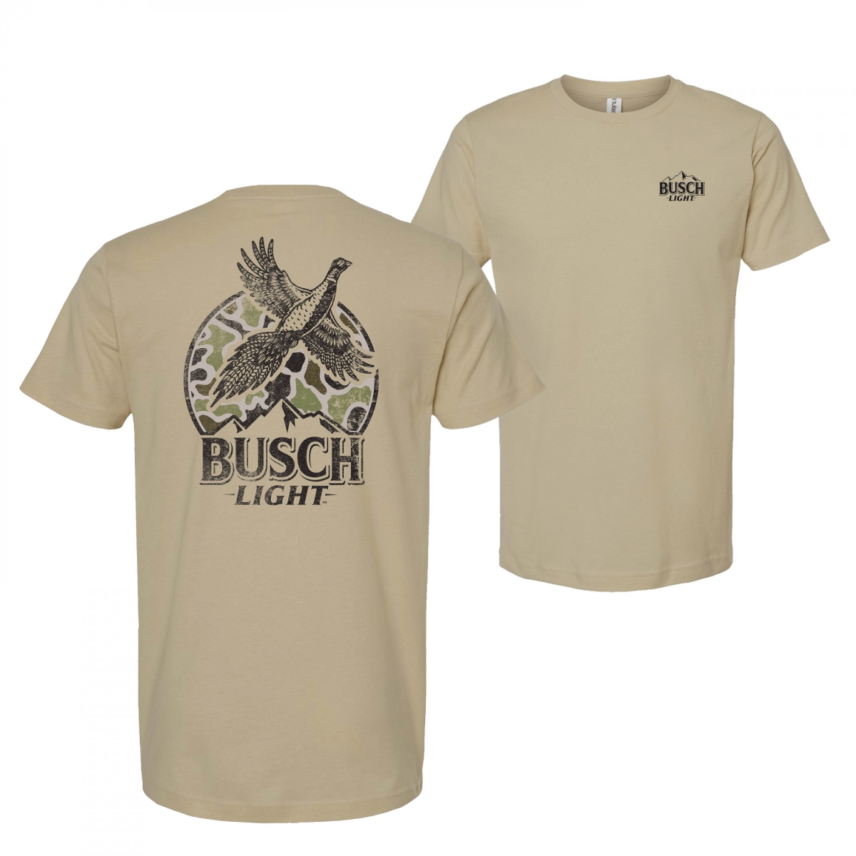 887666-large  Light Pheasant Hunting Camo Logo T-Shirt, Brown - Large