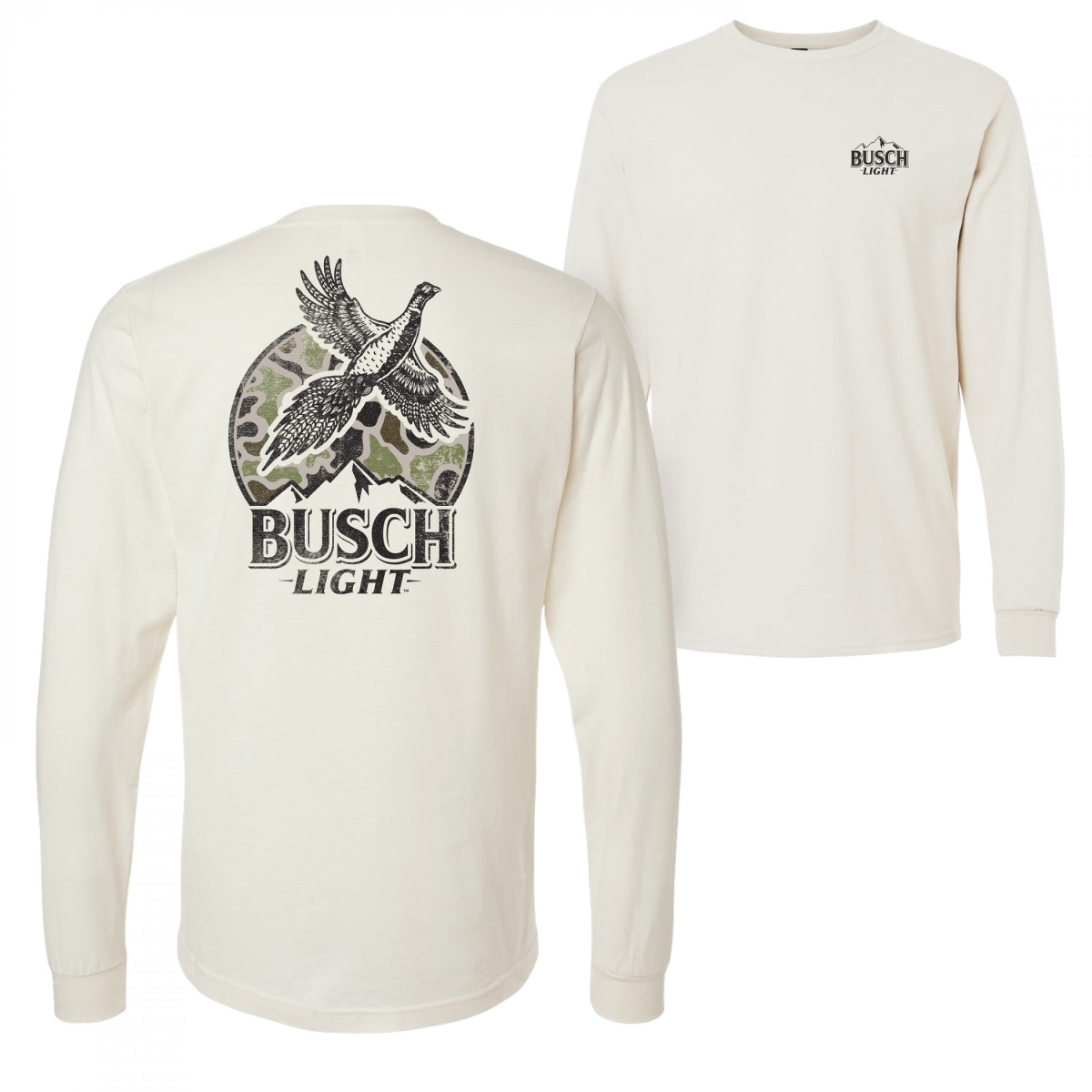 887673-2xlarge  Light Pheasant Hunting Long Sleeve Shirt - White - 2XL