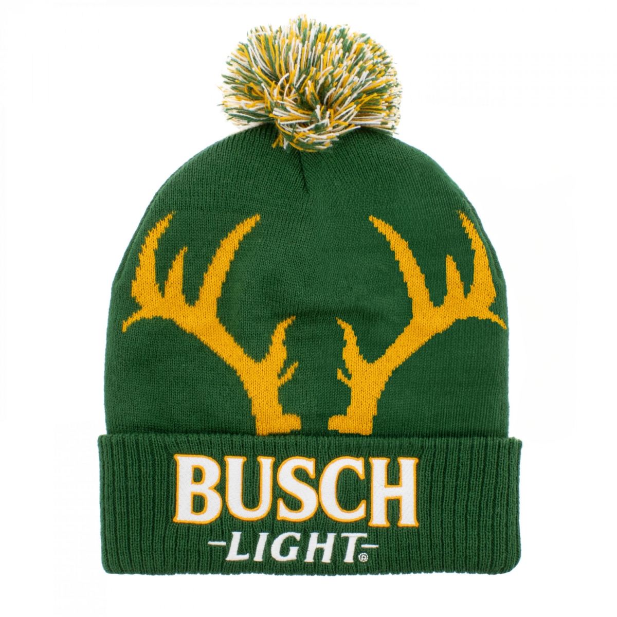883018  Light Hunting Antlers Beanie with Pom - Green