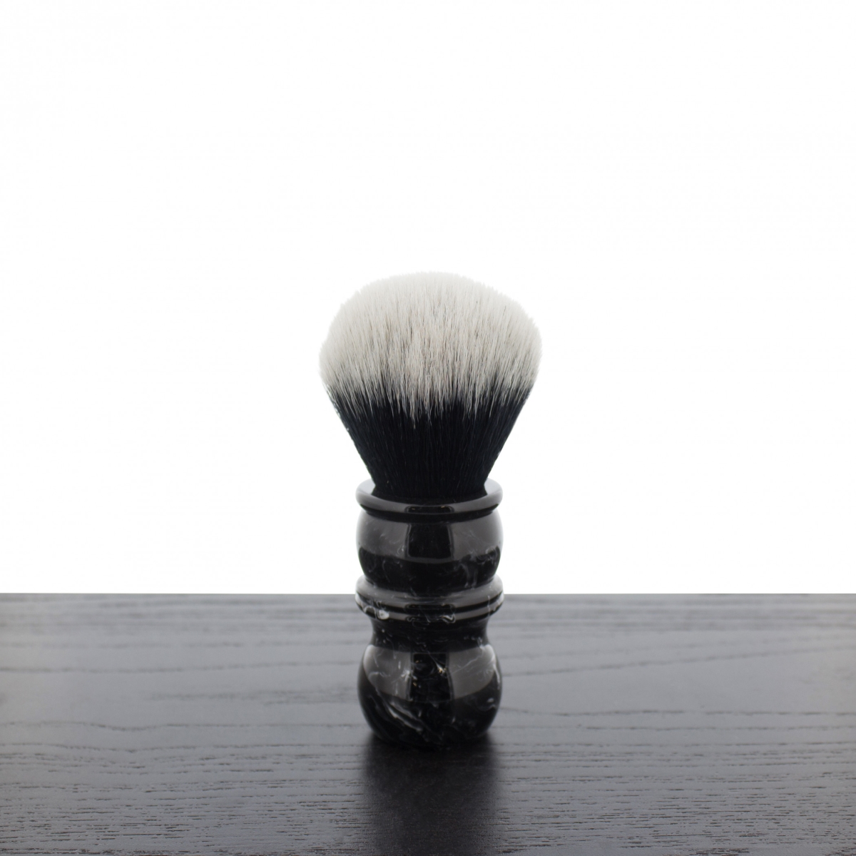 Black Marble Handle Synthetic Shaving Brushes - Tuxedo Bristles