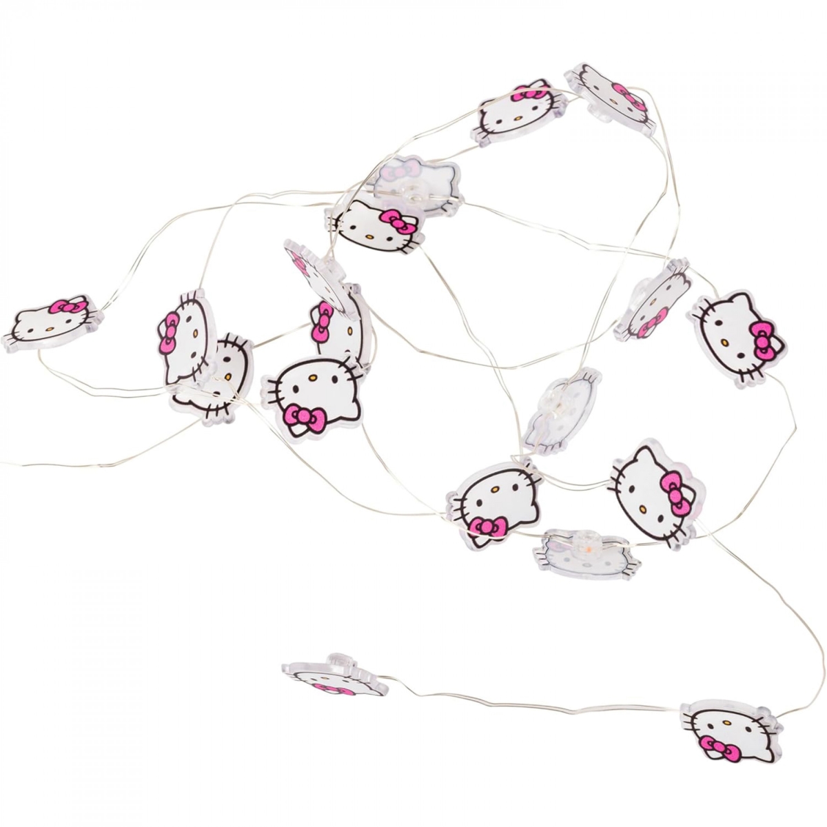 888786  Face Logo Decorative LED String Lights - Pink & White - 20 Count