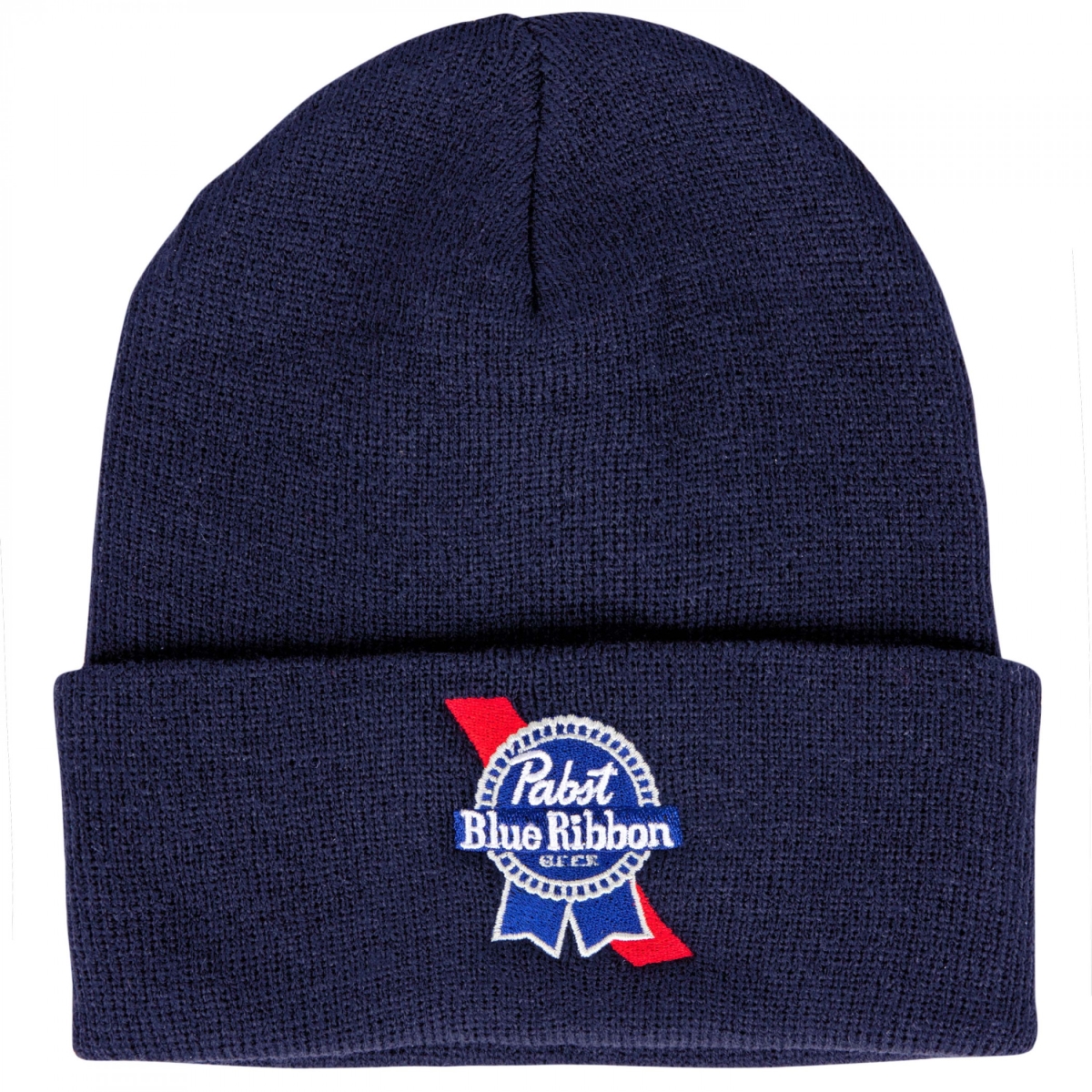 889139  Beer Logo Navy Colorway Cuffed Knit Beanie -  Pabst Blue Ribbon