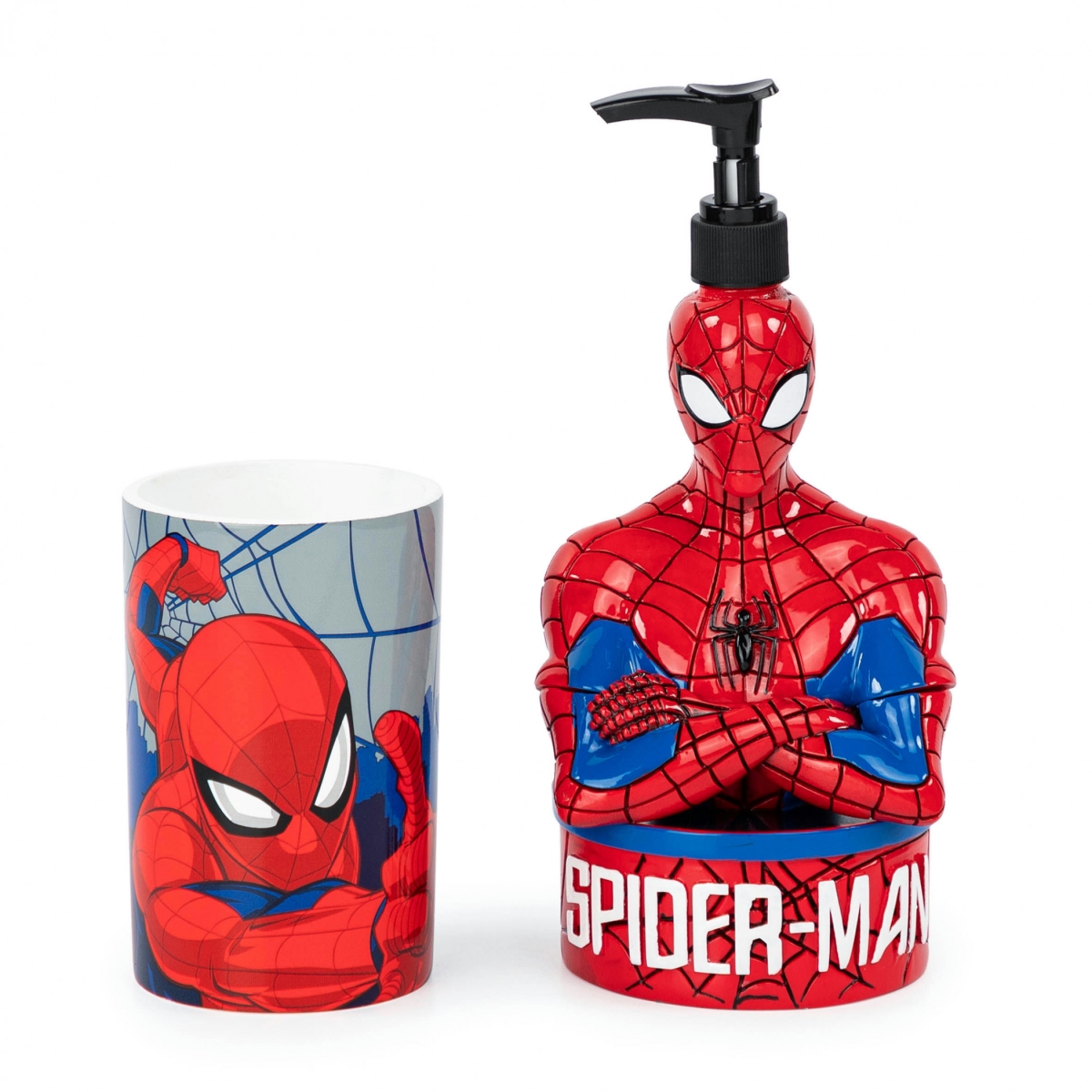 Picture of Spider-Man 884793 Spider-Man Lotion Pump & Bathroom Tumbler Set