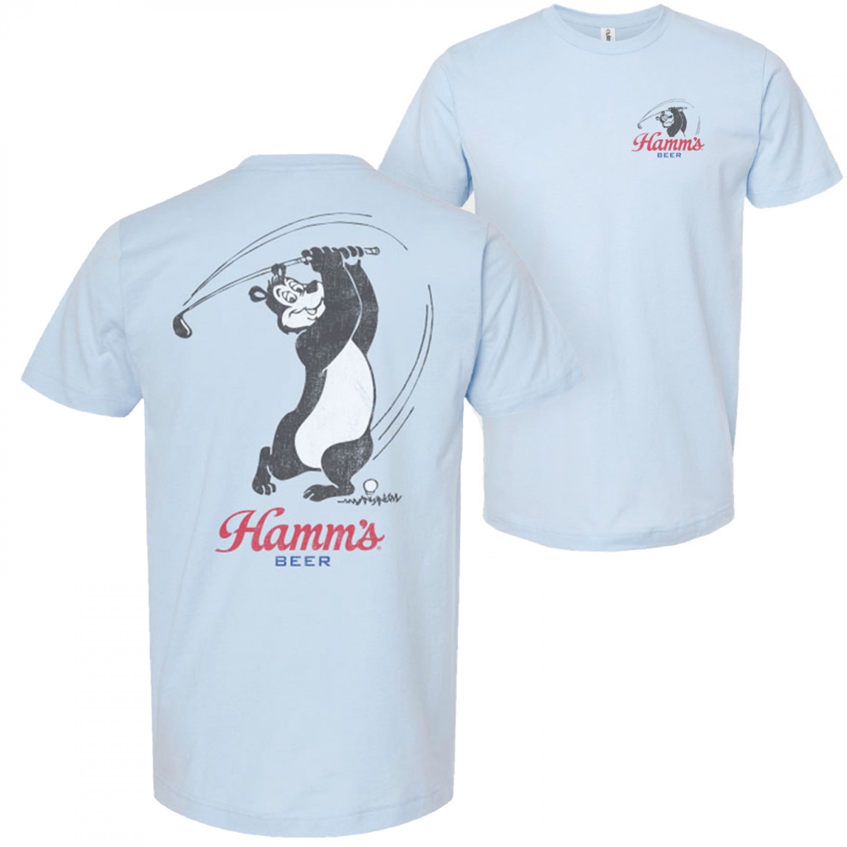 Beer Golf Swing Blue Colorway Front & Back Print T-Shirt, Blue - Extra Large