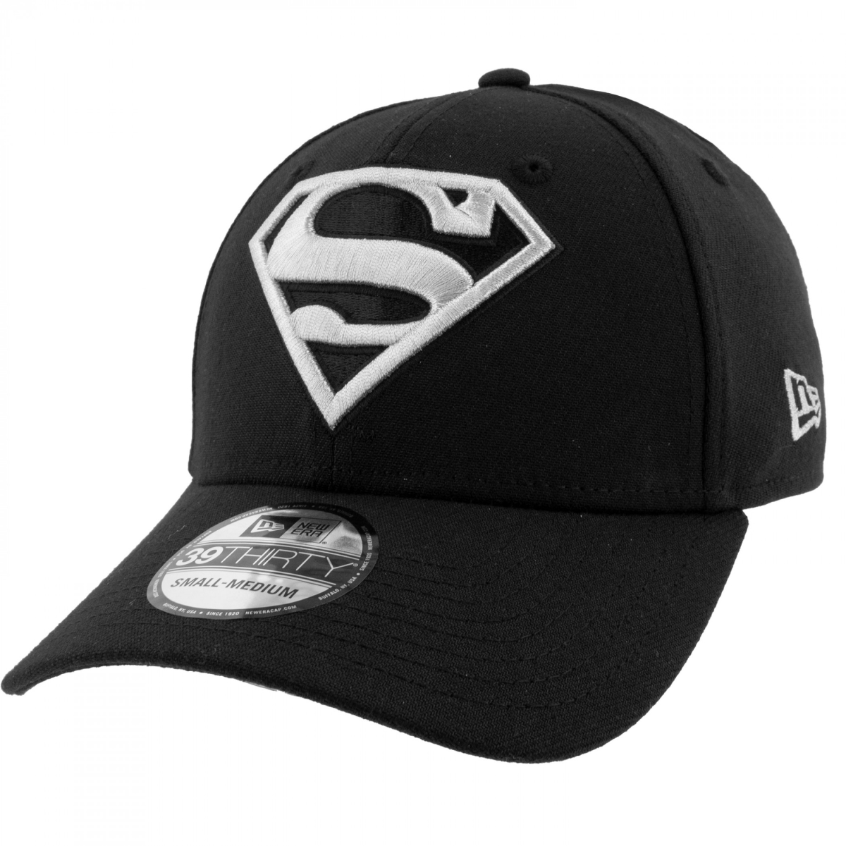 884547-small-med  Silver Logo   Era 39Thirty Fitted Hat - Black - Small & Medium