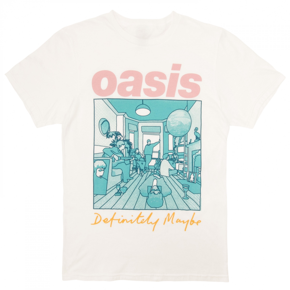 887713-large Oasis Definitely Maybe Illustration T-Shirt, White - Large