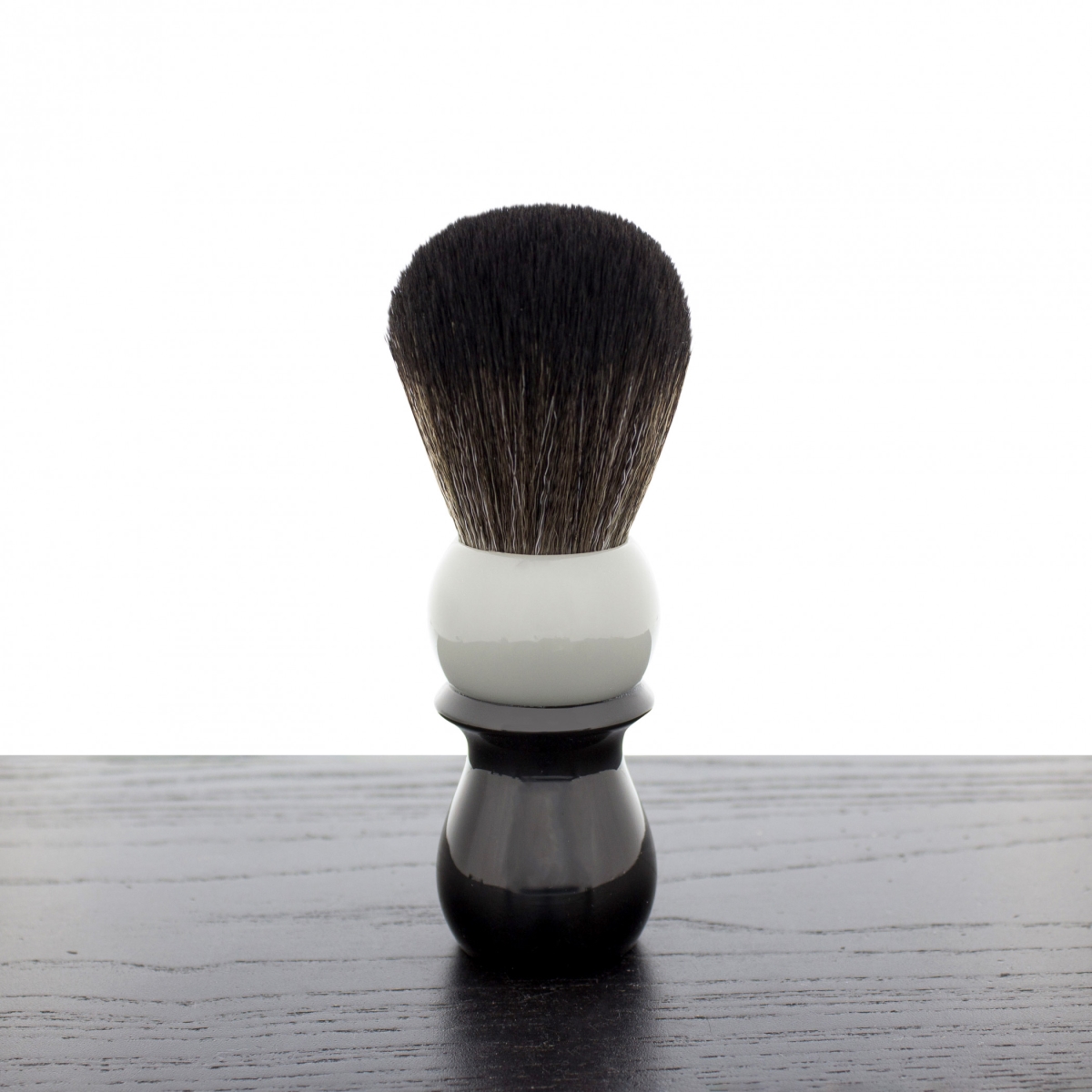 Two-Tone Synthetic Shaving Brush - Gray & Black - Tall Handle - Ergonomic Design