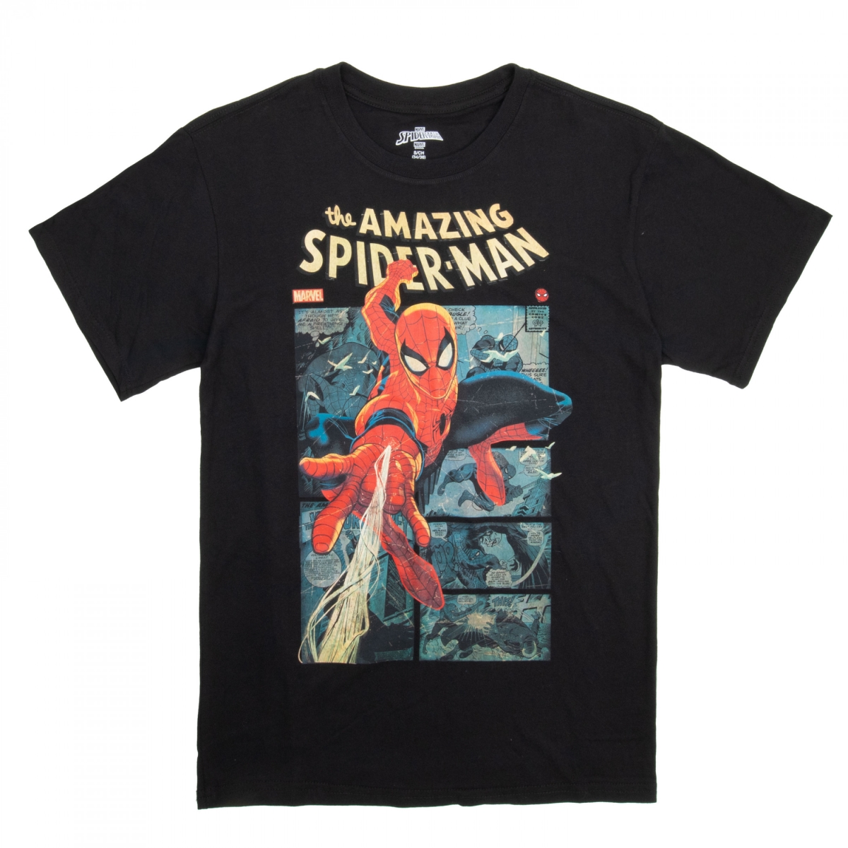 882476-xlarge  Swinging Through the Comic Panels T-Shirt, Black - Extra Large
