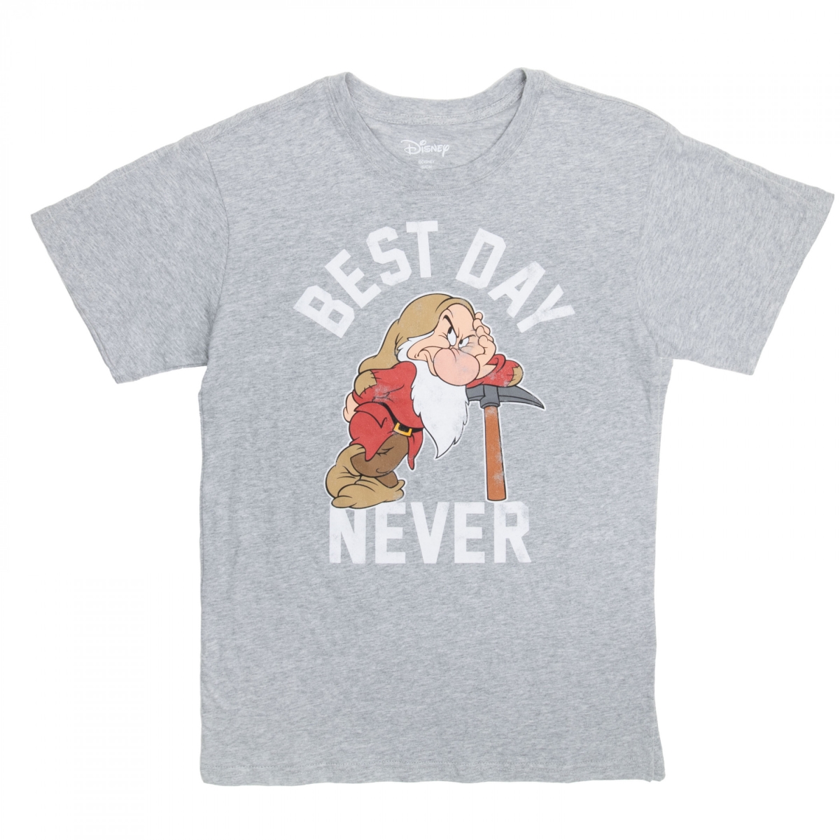 882454-xlarge The 7 Dwarves Grumpy Best Day Never T-Shirt, Gray - Extra Large
