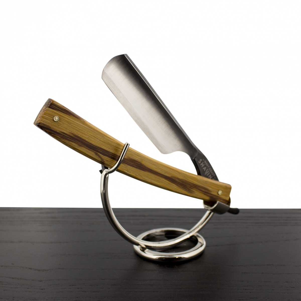 Picture of West Coast Shaving SR-WCS-382 0.75 in. Carbon Steel WCS Marbled Wood Straight Razor