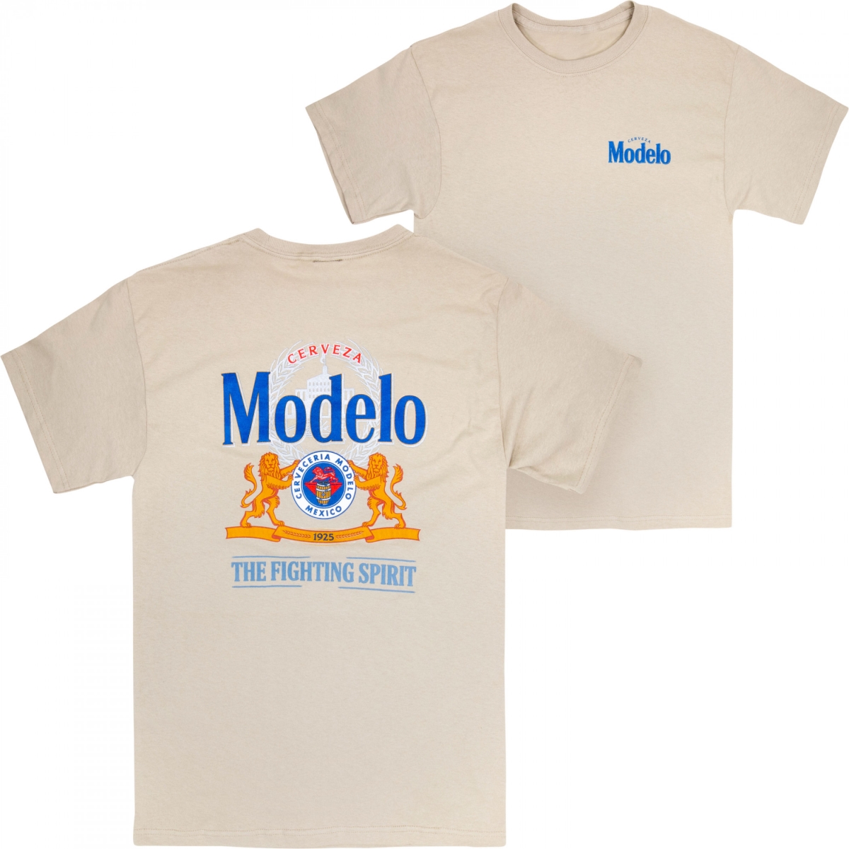 888938-medium The Fighting Spirit Front & Back Logo T-Shirt, Tan - Medium