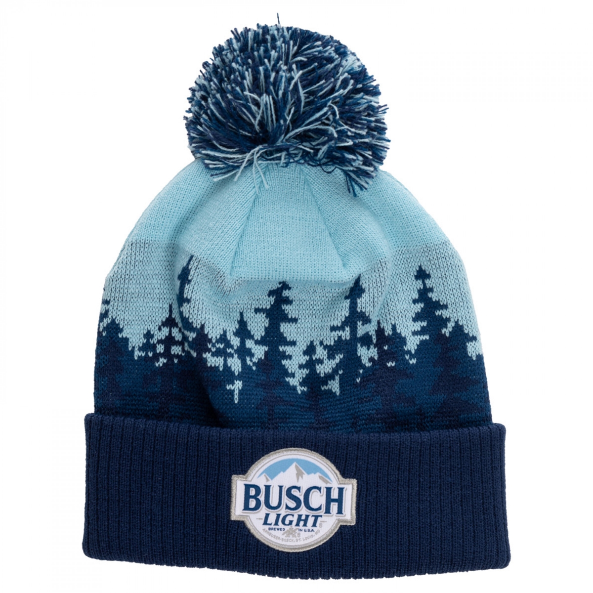 886326 Light Beer Forest Range Jaquard Knit Cuff with Pom Beanie