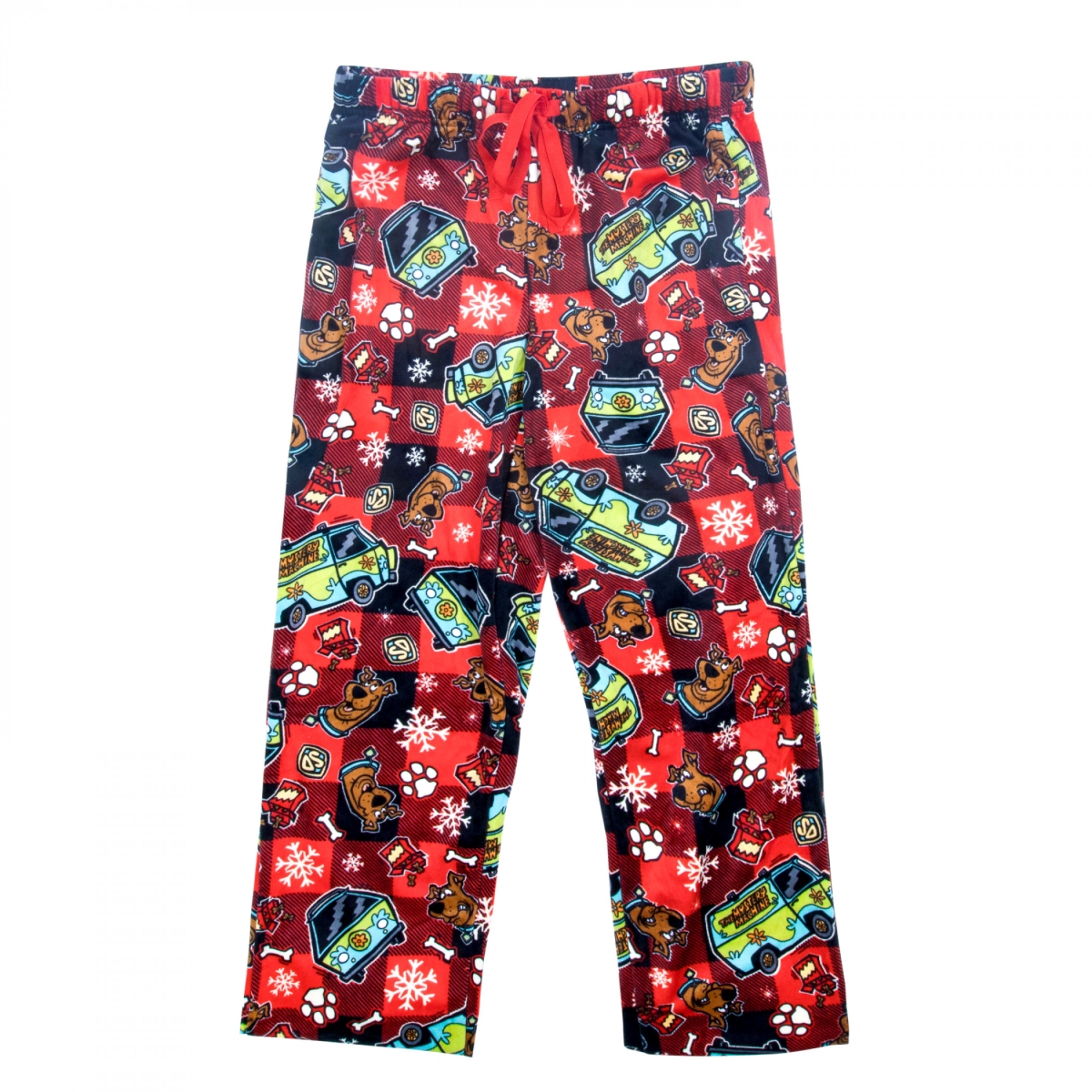 Scooby Doo 881320-medium Winter Mystery Machine Plaid Mens Sleep Pants - Medium
